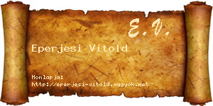 Eperjesi Vitold névjegykártya